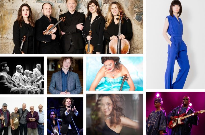 Selection of images of artists announced at Cheltenham Jazz and Music Festival